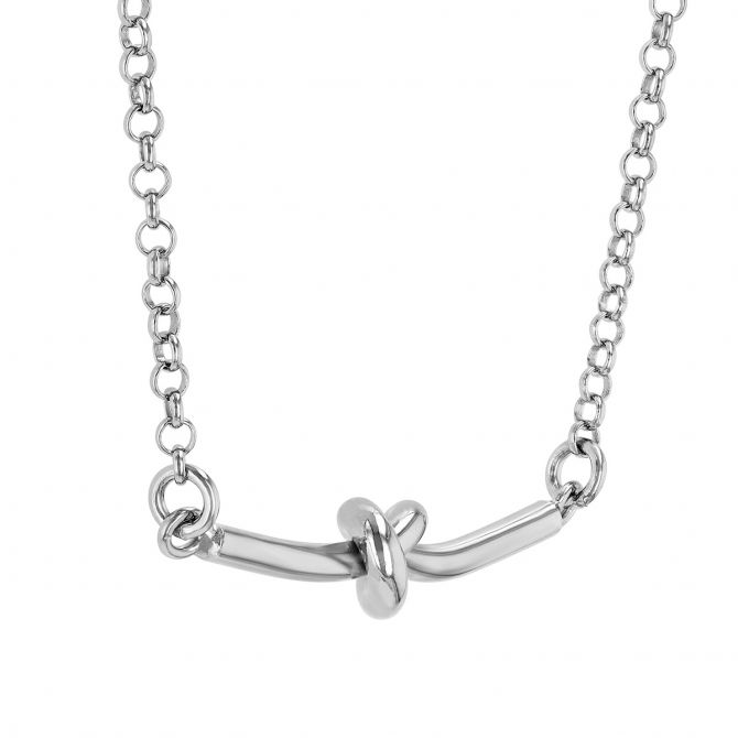 Sterling Silver Knot Bar Necklace 19 Borsheims