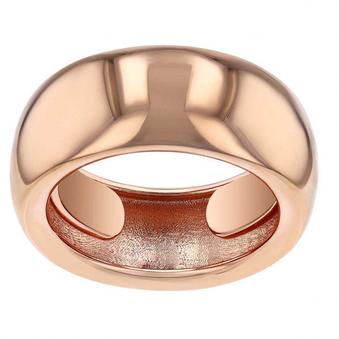 Pesavento Elegance Rose Tone Wide High Polish Rounded Ring