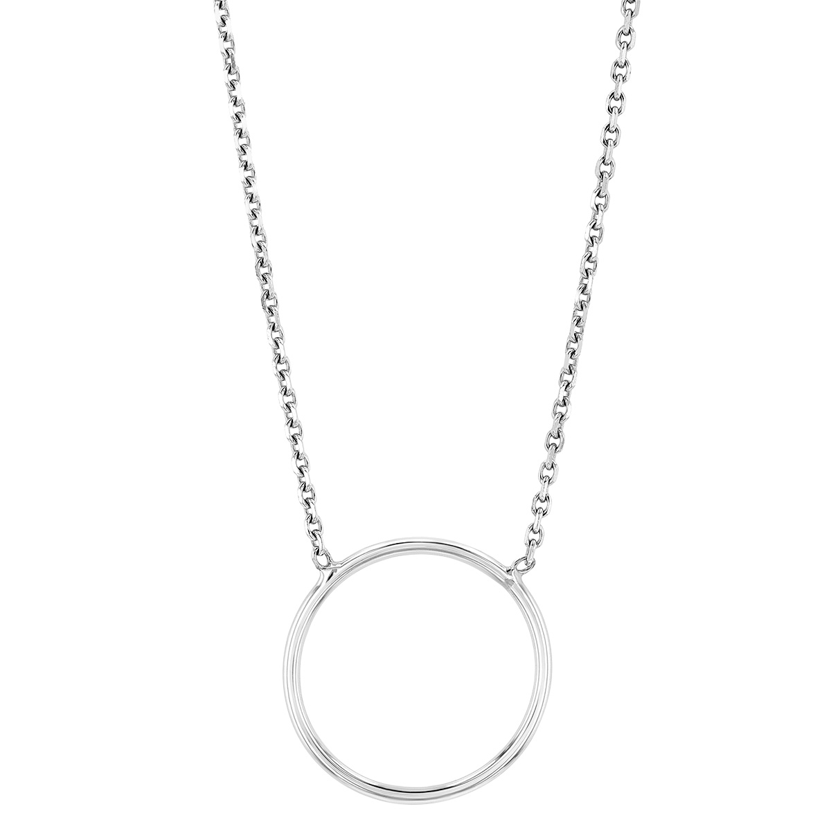 White Gold Open Circle Pendant, 18