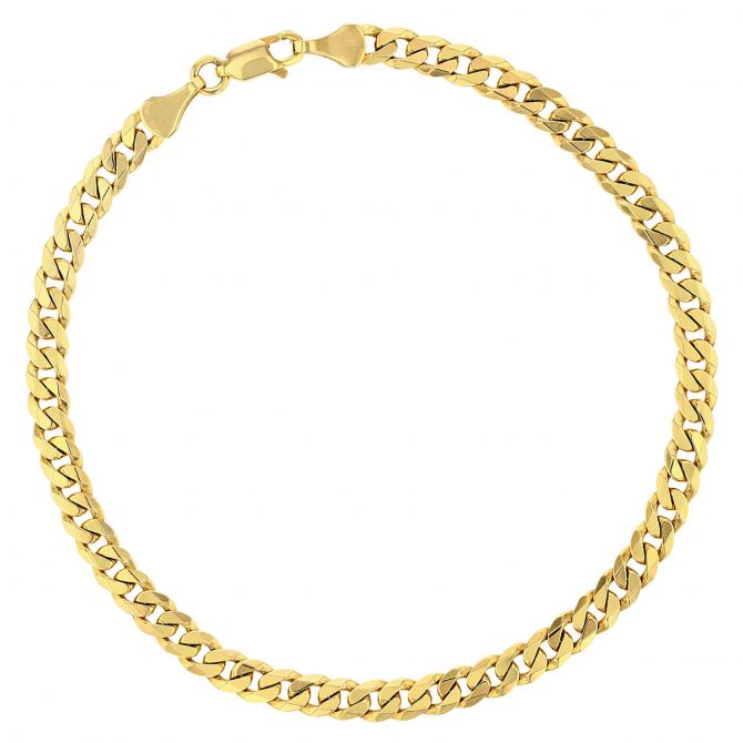 Yellow Gold Curb Link Chain Bracelet, 8.5"