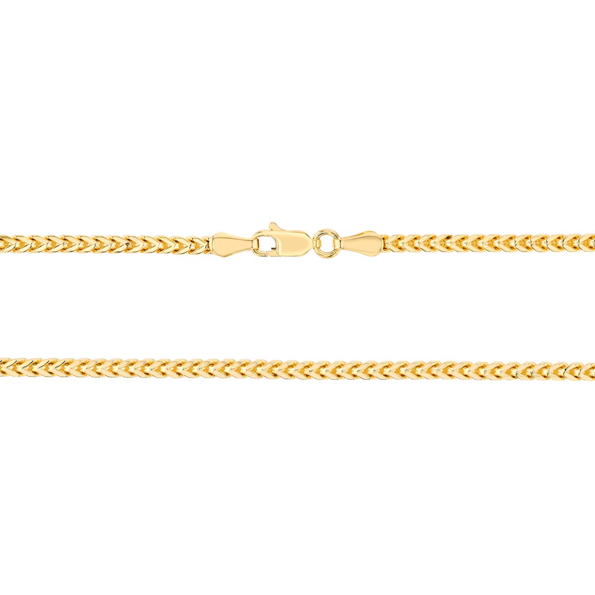 Yellow Gold Men's Round Franco Chain, 2.5 mm, 24