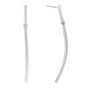 Sterling Silver Curved Vertical Bar Dangle Earrings