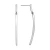 Sterling Silver Curved Vertical Bar Dangle Earrings