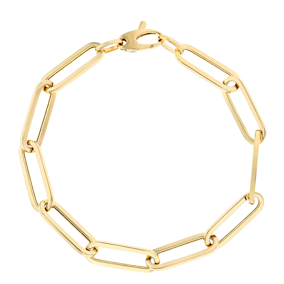 Yellow Gold Paperclip Link Chain Bracelet, 7" Borsheims