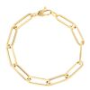 Yellow Gold Paperclip Link Chain Bracelet, 7"