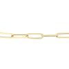 Yellow Gold Paperclip Link Chain Bracelet, 7"