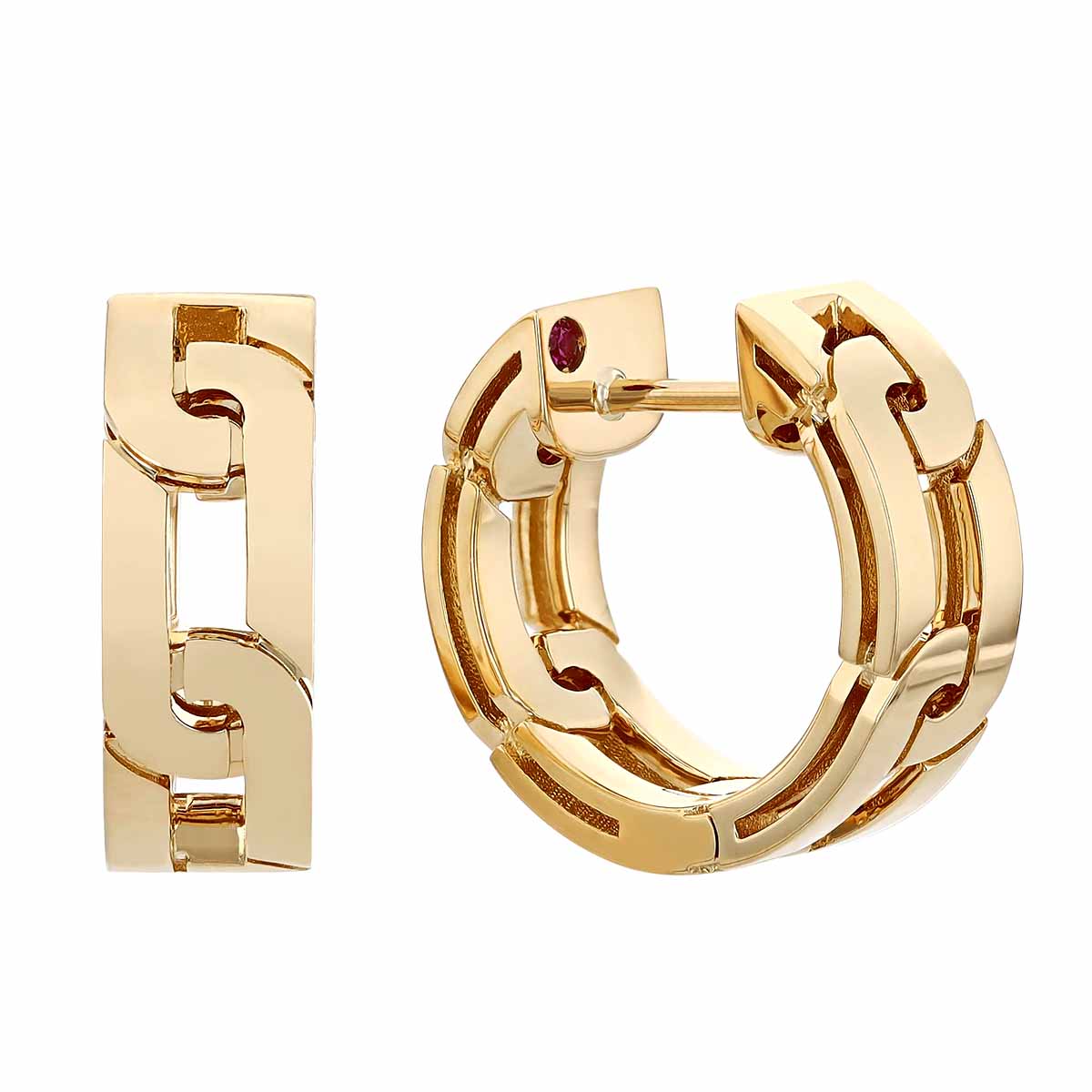 Roberto Coin Navarra Yellow Gold Hoop Earrings, 15 mm