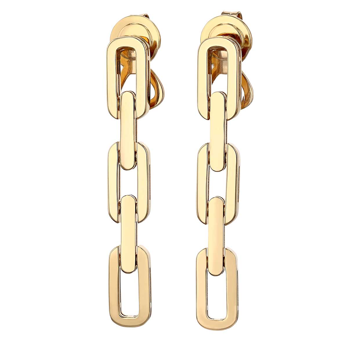 Roberto Coin Navarra Yellow Gold Link Dangle Earrings