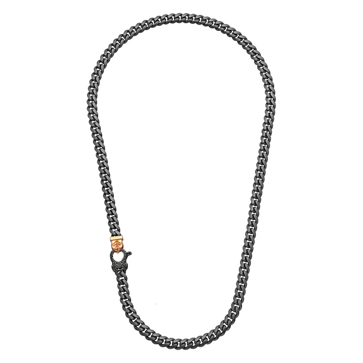 Marco Dal Maso Flaming Tongue Gold Vermeil & Oxidized Sterling Silver Curb Chain Necklace, 22