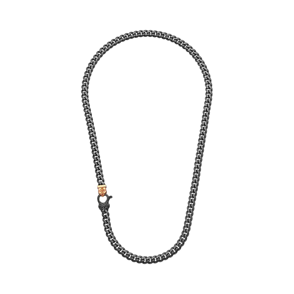 Marco Dal Maso Flaming Tongue Gold Vermeil & Oxidized Sterling Silver Curb Chain Necklace, 22