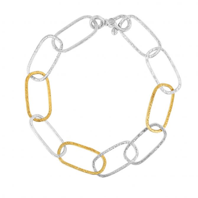 Gurhan Hoopla Sterling Silver & Gold Accent Large Oval Link Bracelet, 8"