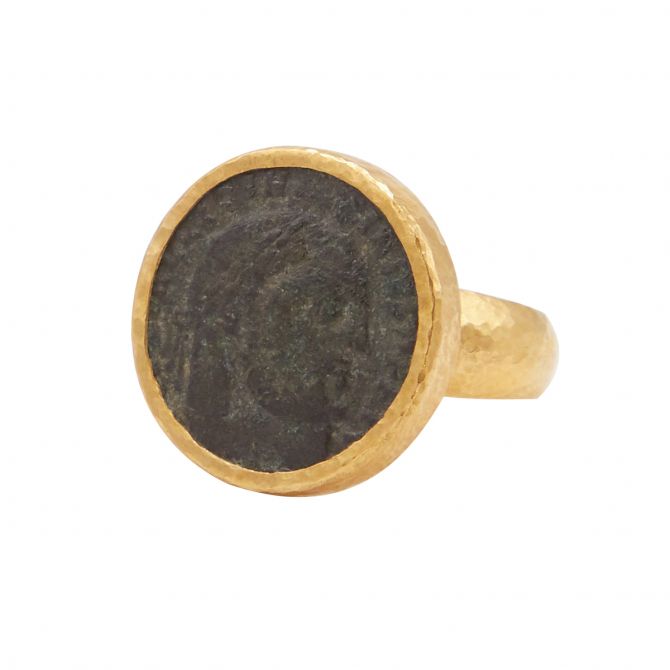 Gurhan Antiquities One-of-a-Kind Coin Ring in 24K Yellow Gold