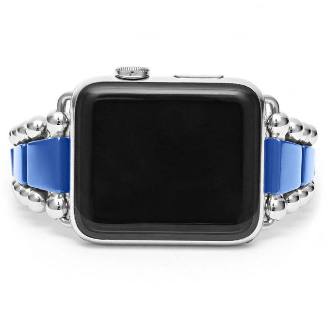 Lagos Smart Caviar Ultramarine Ceramic and Stainles Steel Watch Bracelet,  Size 7, 38mm- 45mm