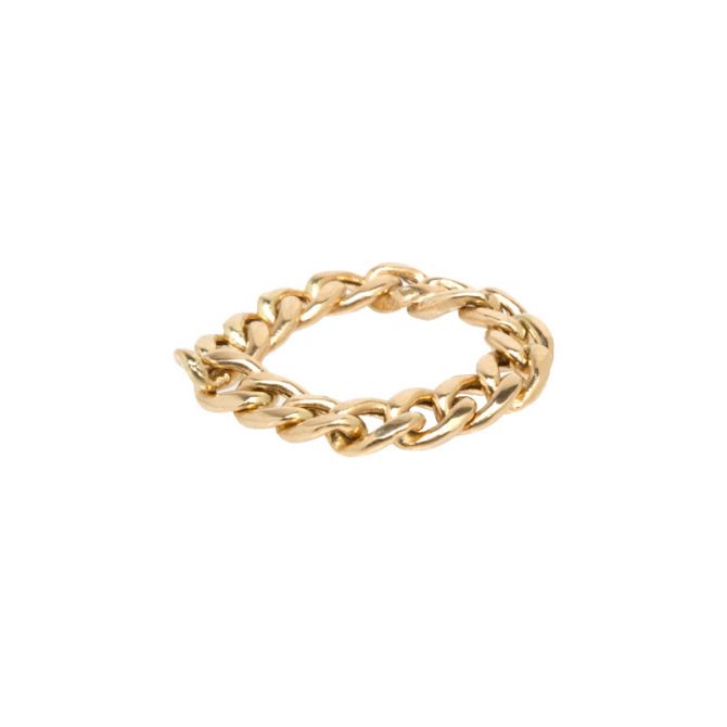 Zoe Chicco Yellow Gold Medium Curb Chain Ring