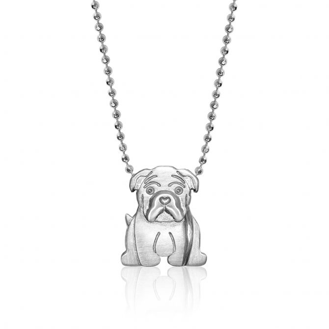 Alex Woo Little Icons Bulldog Charm Pendant in Sterling Silver, 16"