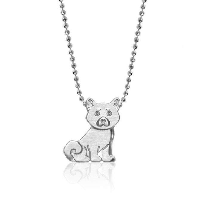 Alex Woo Little Icons Shiba Inu Charm Pendant in Sterling Silver, 16"