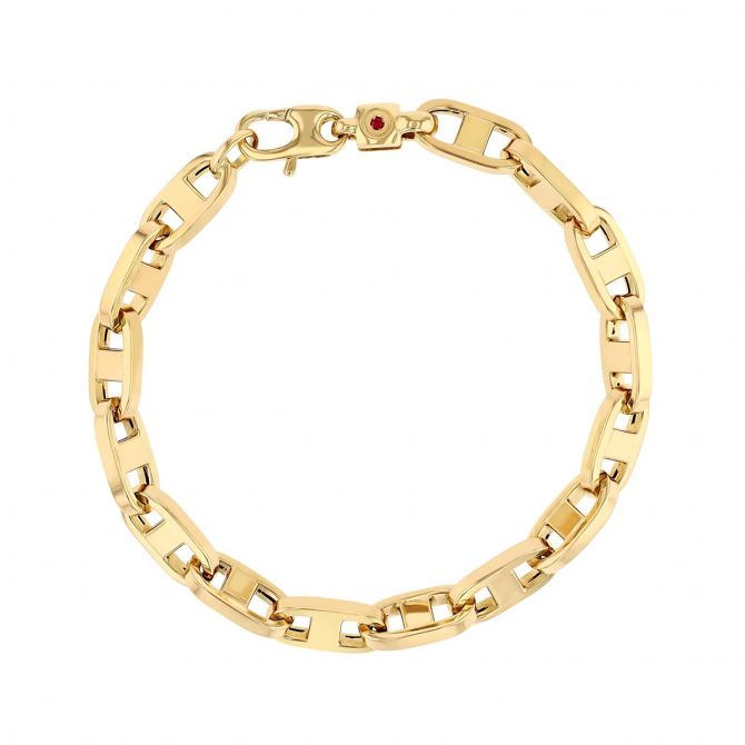 Roberto Coin Yellow Gold Large Link Chain Bracelet, 8"