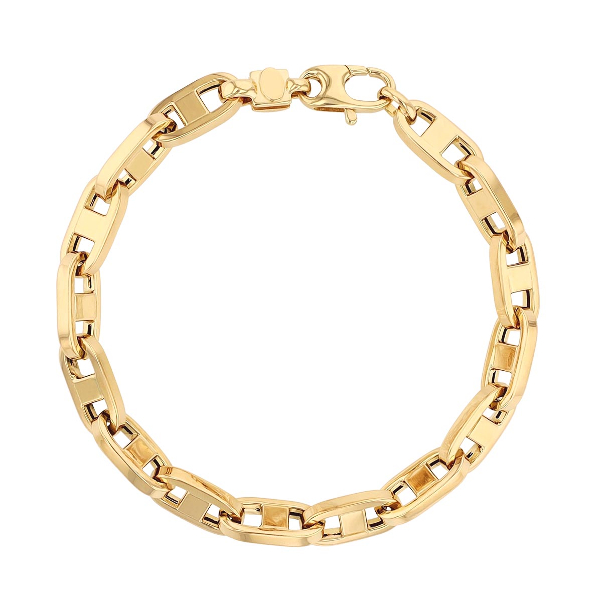 Roberto Coin Yellow Gold Large Link Chain Bracelet, 7