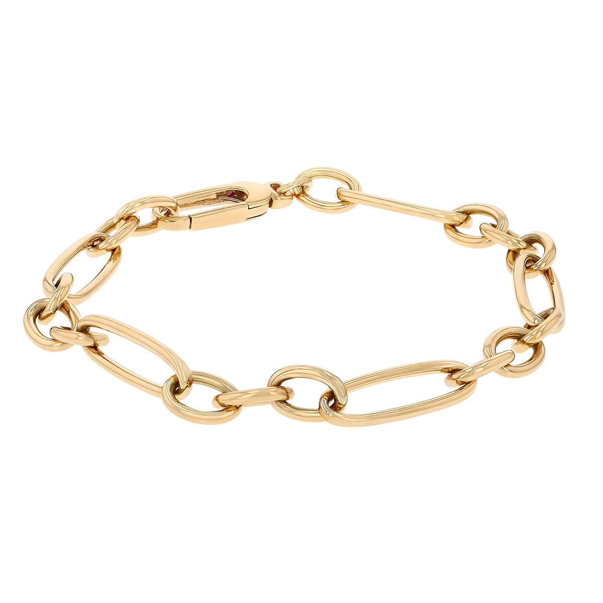 Roberto Coin Yellow Gold Alternating Oval & Round Link Chain Bracelet