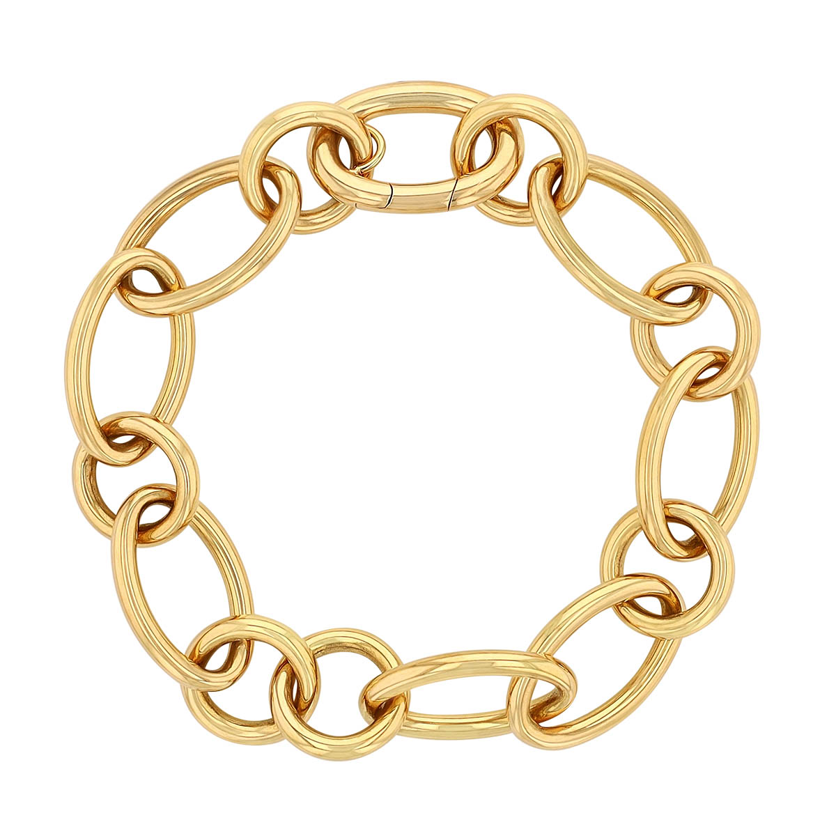 Roberto Coin Yellow Gold Alternating Oval & Round Large Link Chain Bracelet, 7.5