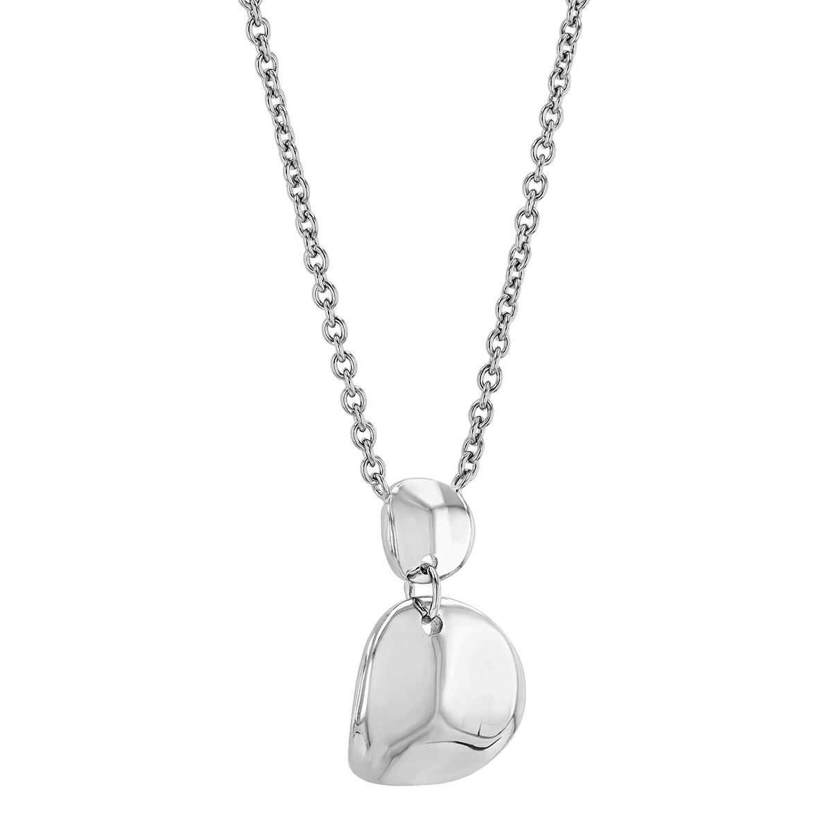 Sterling Silver Double Circle Drop Pendant, 18