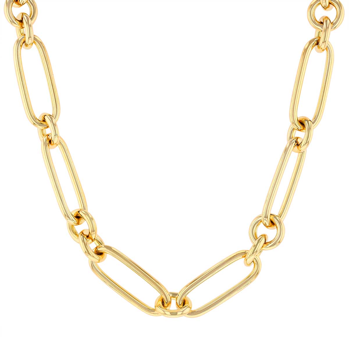 Roberto Coin Oro Classic Paperclip Alternating Link Necklace in Yellow Gold, 18