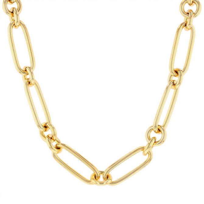 Yellow gold link necklace discount
