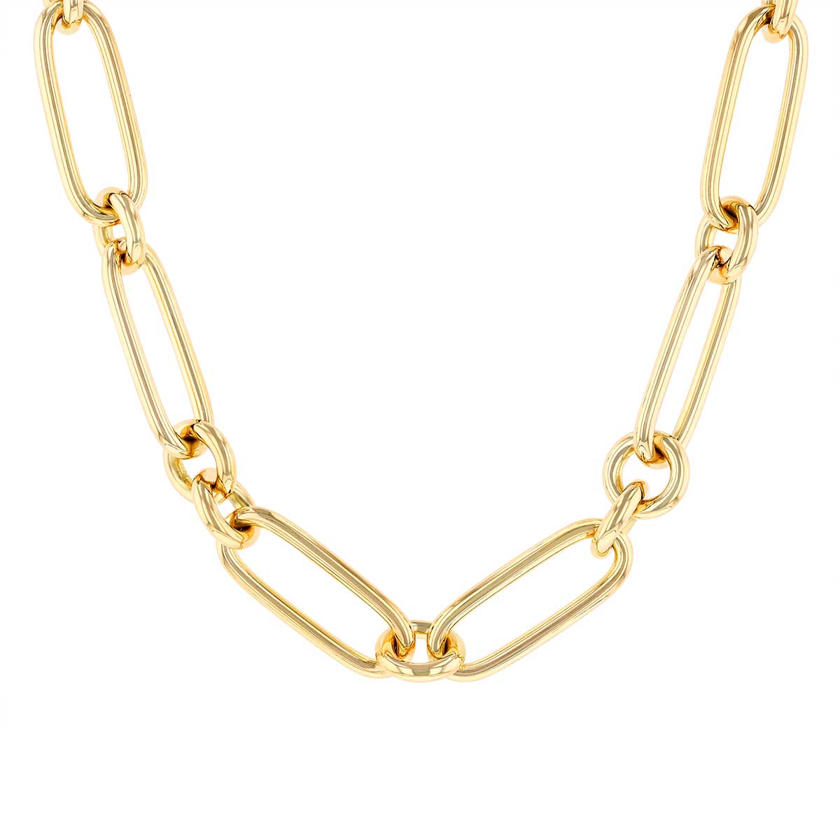 Roberto Coin Oro Classic Paperclip Alternating Link Necklace in Yellow Gold, 18