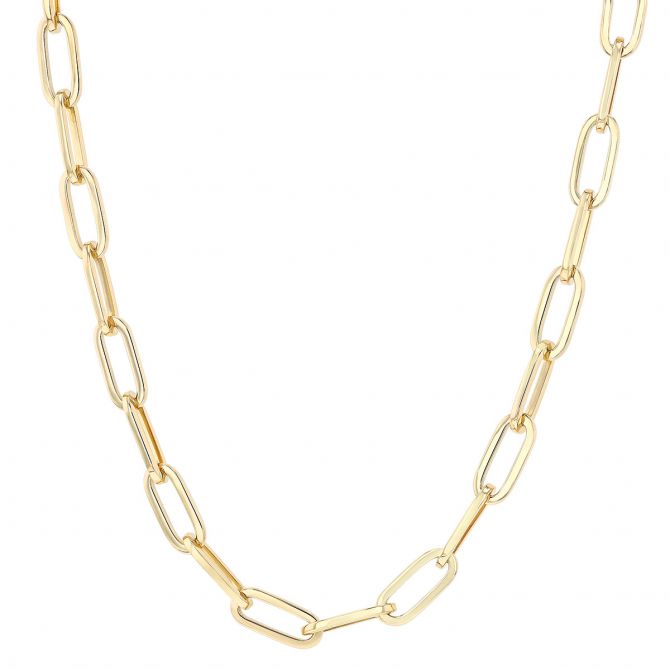 Roberto Coin Oro Classic Yellow Gold Paperclip Link Chain Necklace, 33"