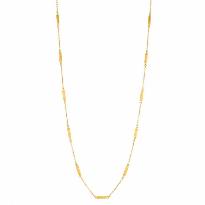Marika Long Rounded Link Station Chain Necklace in Yellow Gold, 40"