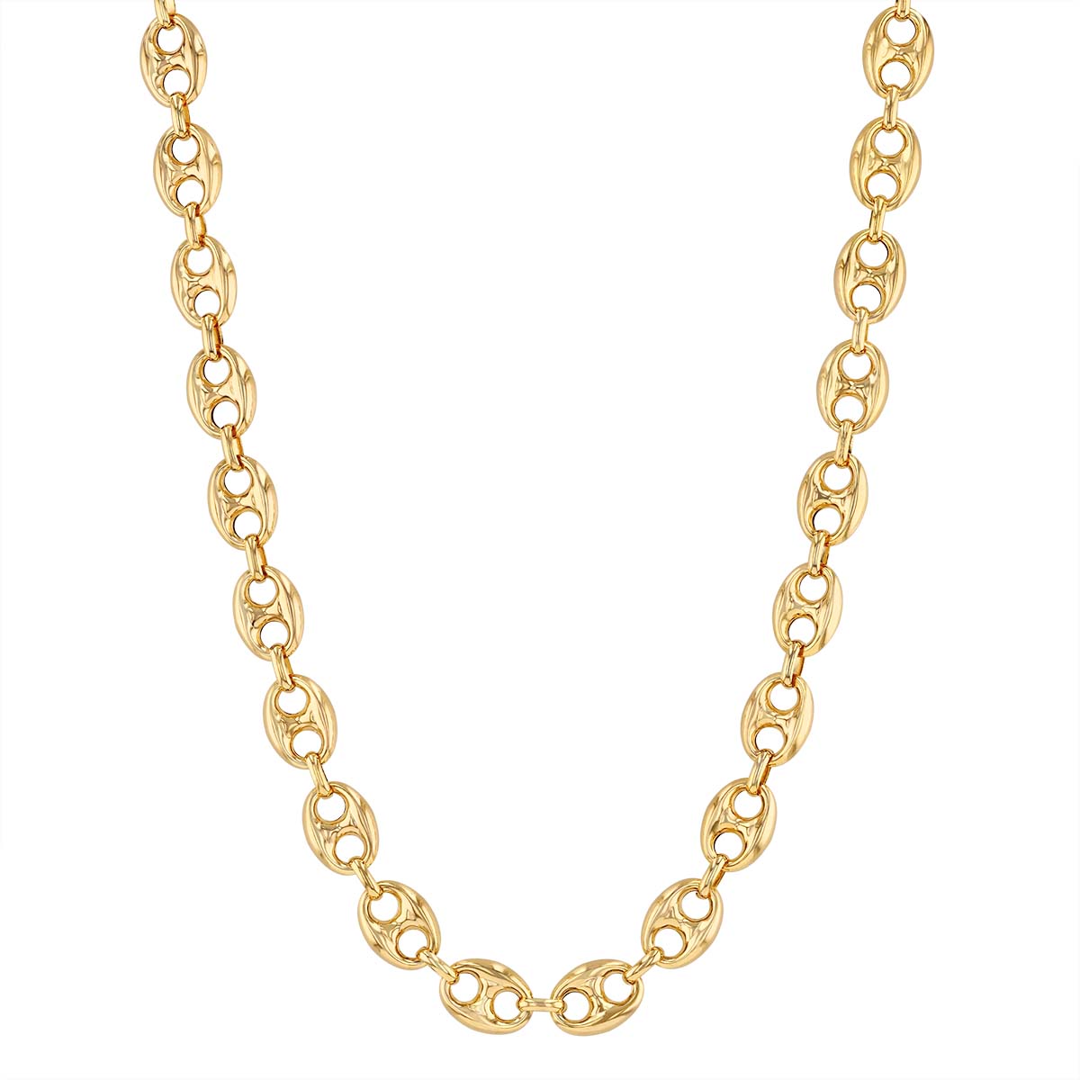 Yellow Gold Puff Mariner Link Chain, 20