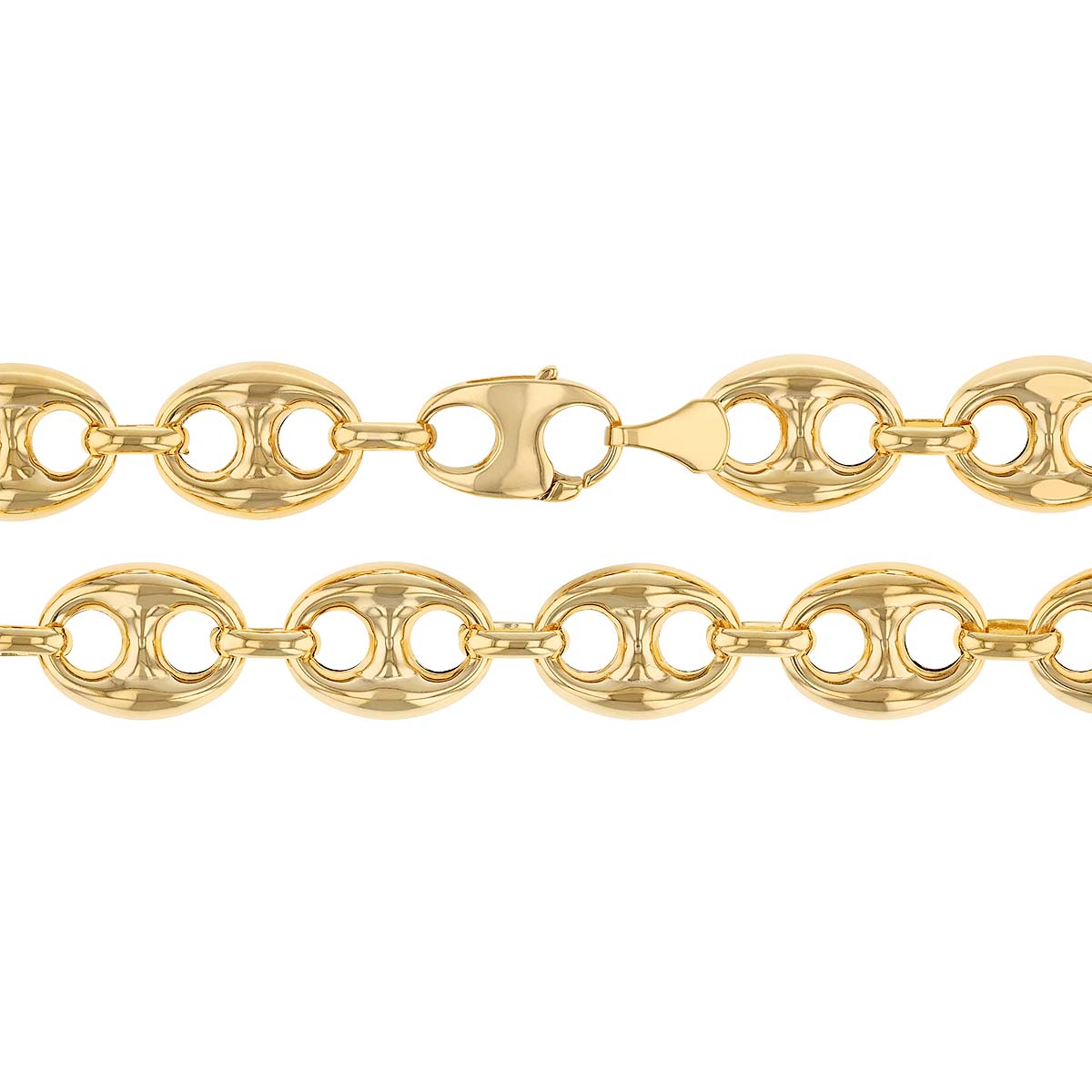Yellow Gold Puff Mariner Link Chain, 20