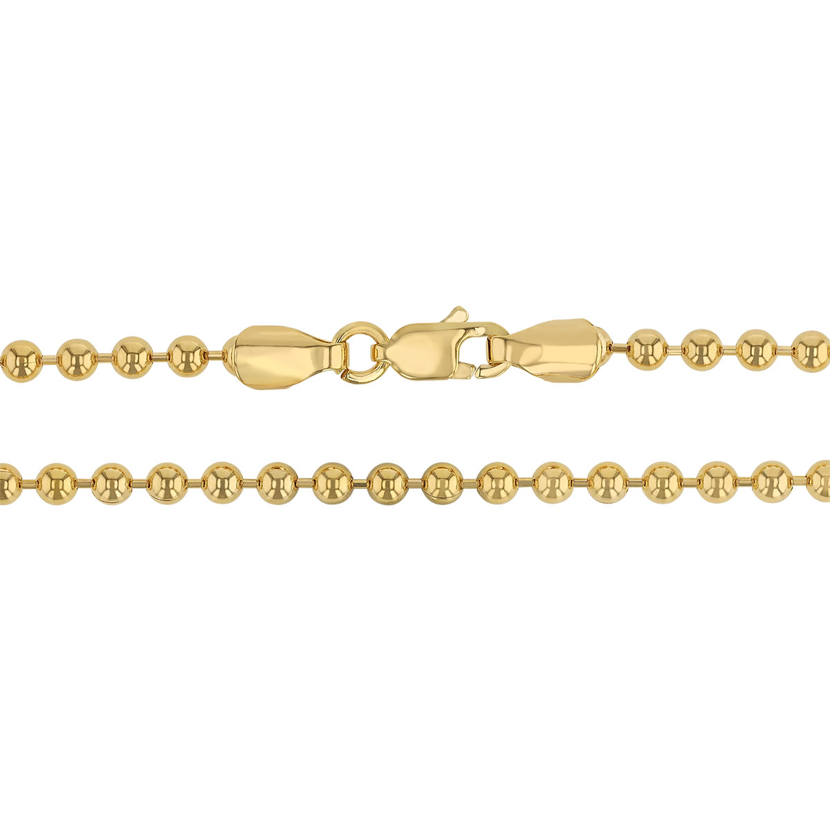 Yellow Gold 2.5 mm Ball Chain, 22