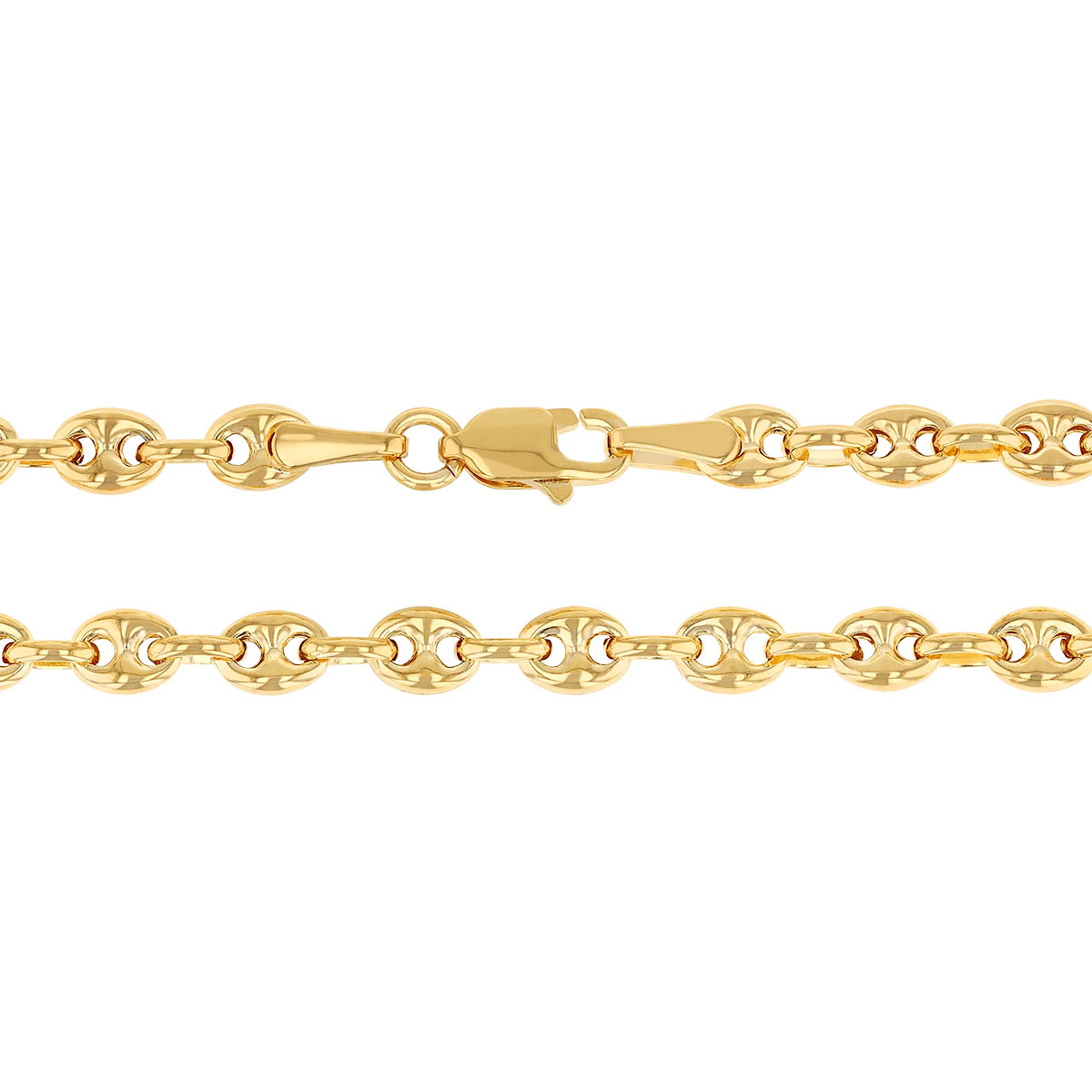 Yellow Gold Puff Mariner Link Chain, 18