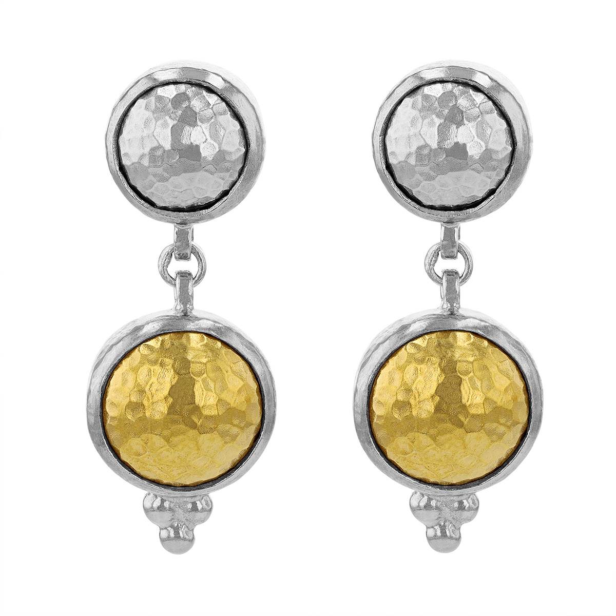 Gurhan Amulet Sterling Silver Small Drop Earrings with 24K Gold Accents