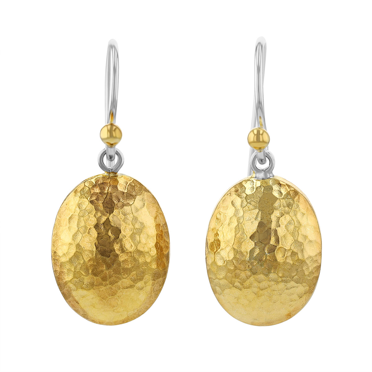 Gurhan Yellow Tone & Sterling Silver Oval Drop Earrings
