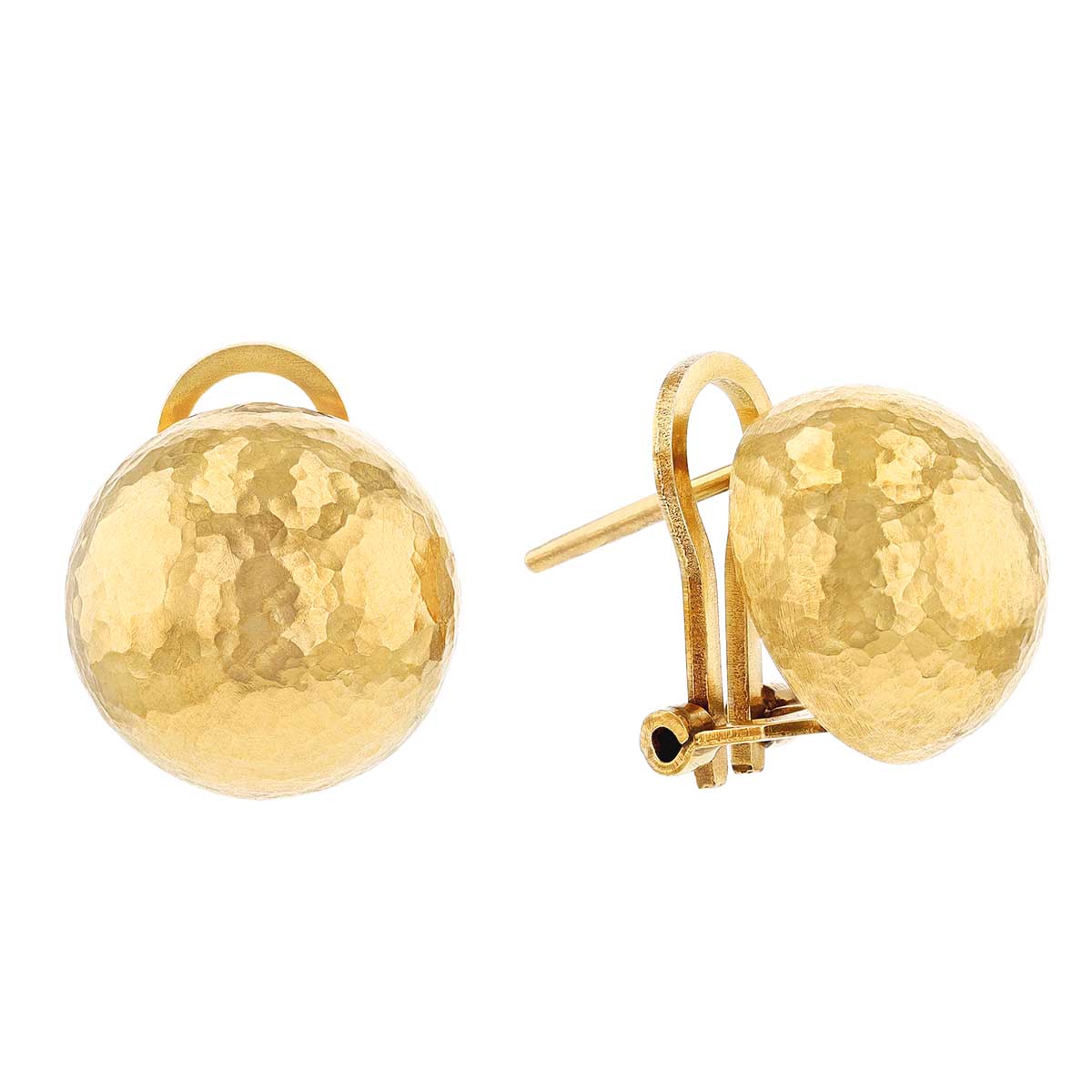 Gurhan Spell 24K Yellow Gold Dome Stud Earrings with Post & Clip