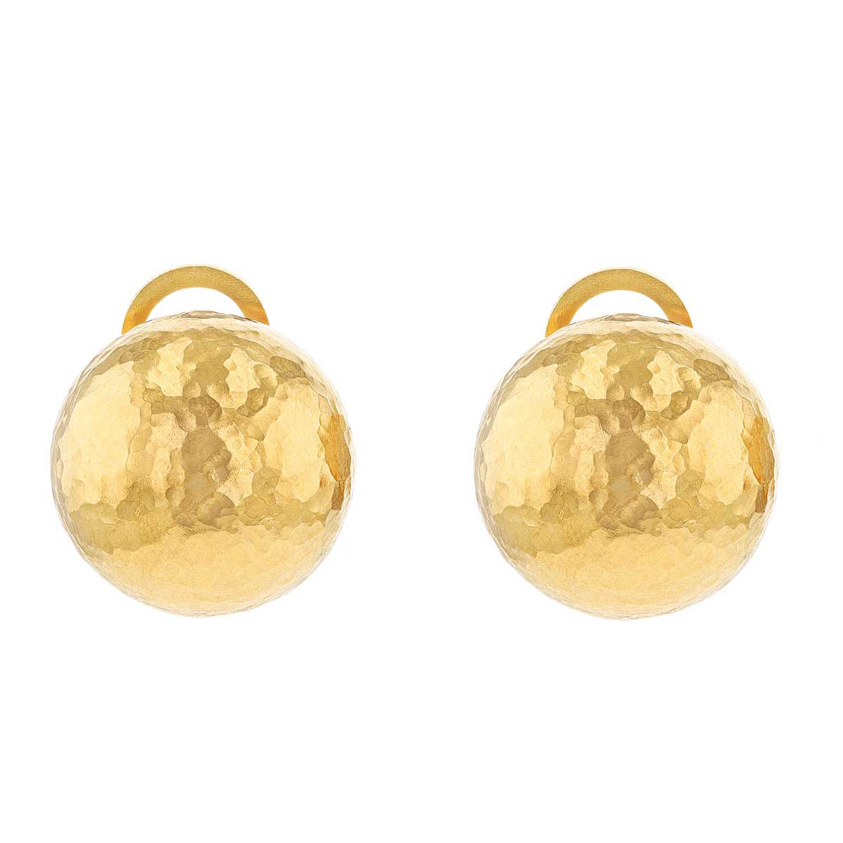 Gurhan Spell 24K Yellow Gold Dome Stud Earrings with Post & Clip