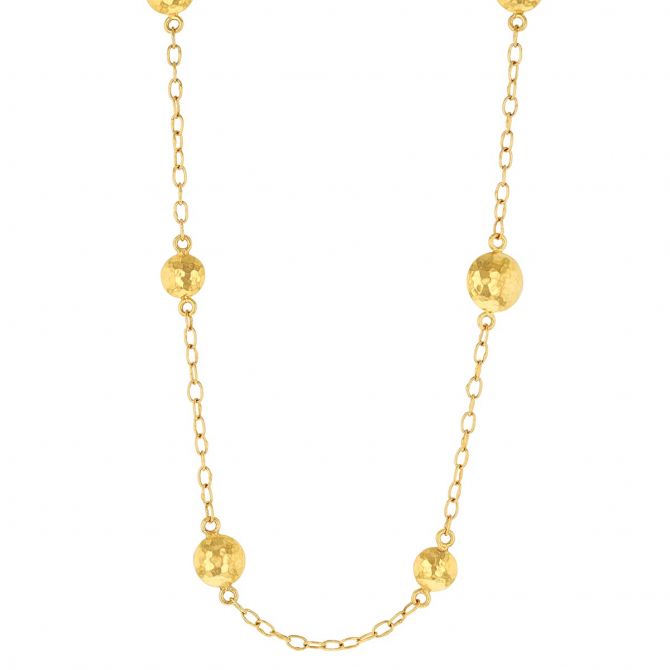 Gurhan Spell 24K Yellow Gold Lentil Station Necklace, 18"