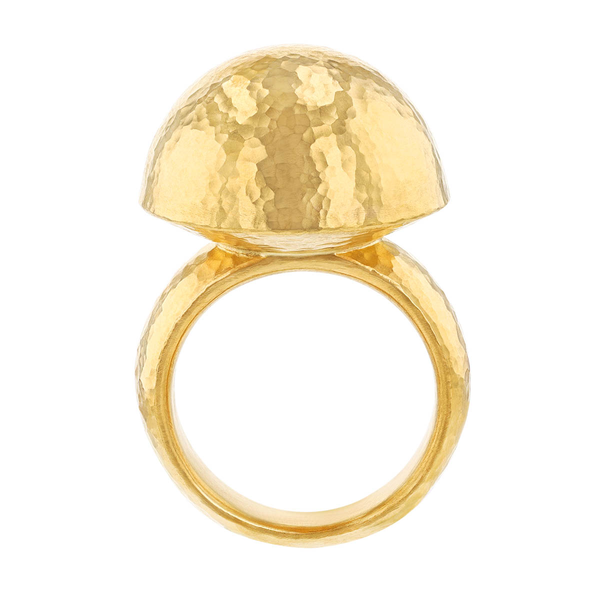 Gurhan Spell 24K Yellow Gold Dome Hammered Ring