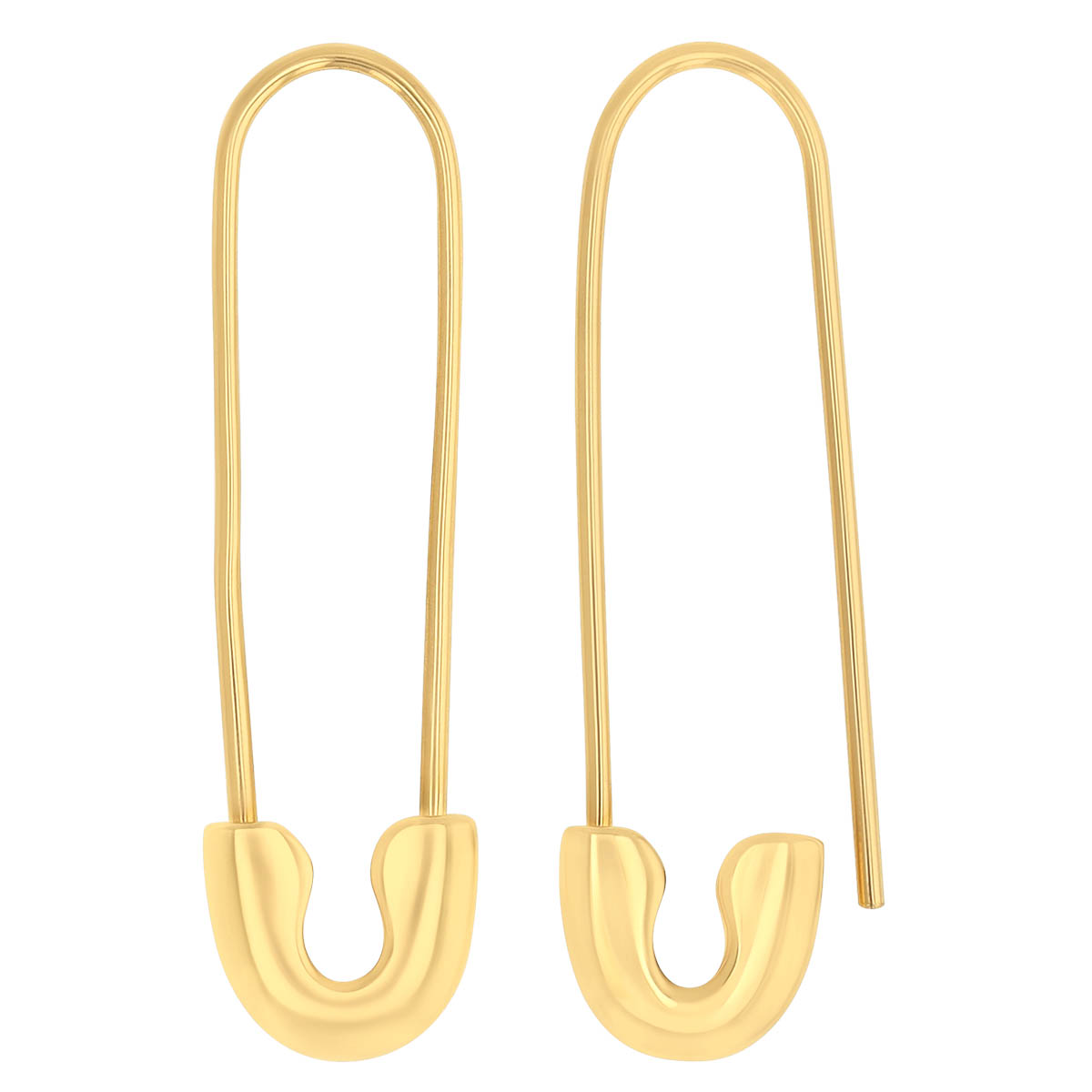 Zoe Chicco Yellow Gold Safety Pin Threader Earrings
