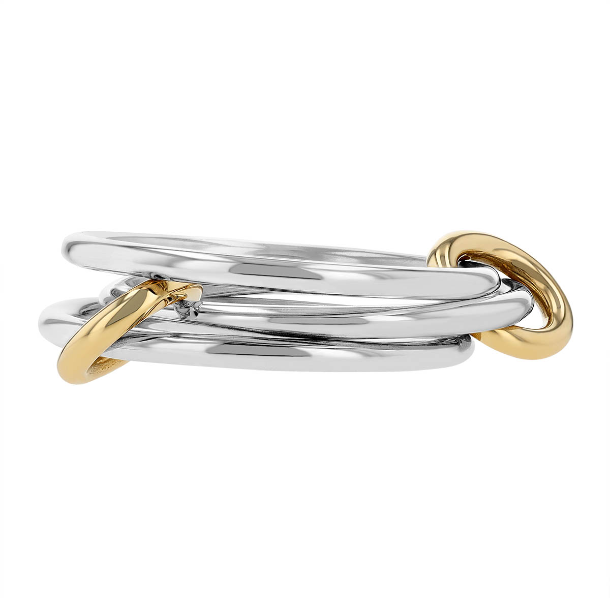 Spinelli Kilcollin Solarium Sterling Silver & Yellow Gold Stacking Ring