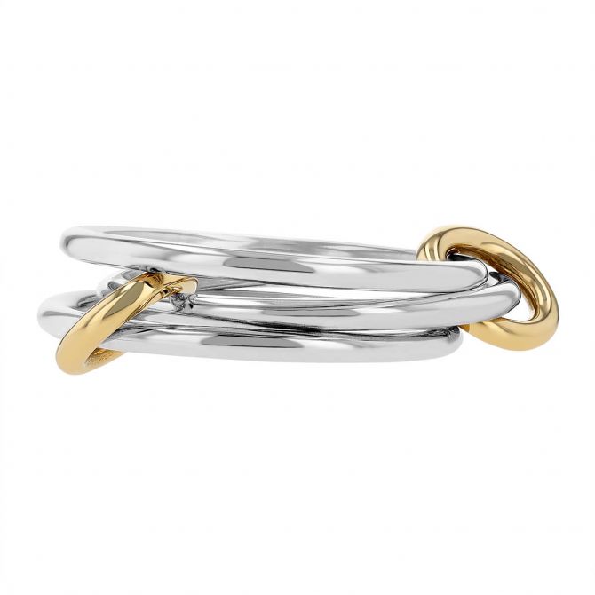 Spinelli Kilcollin Solarium Sterling Silver & Yellow Gold Stacking Ring