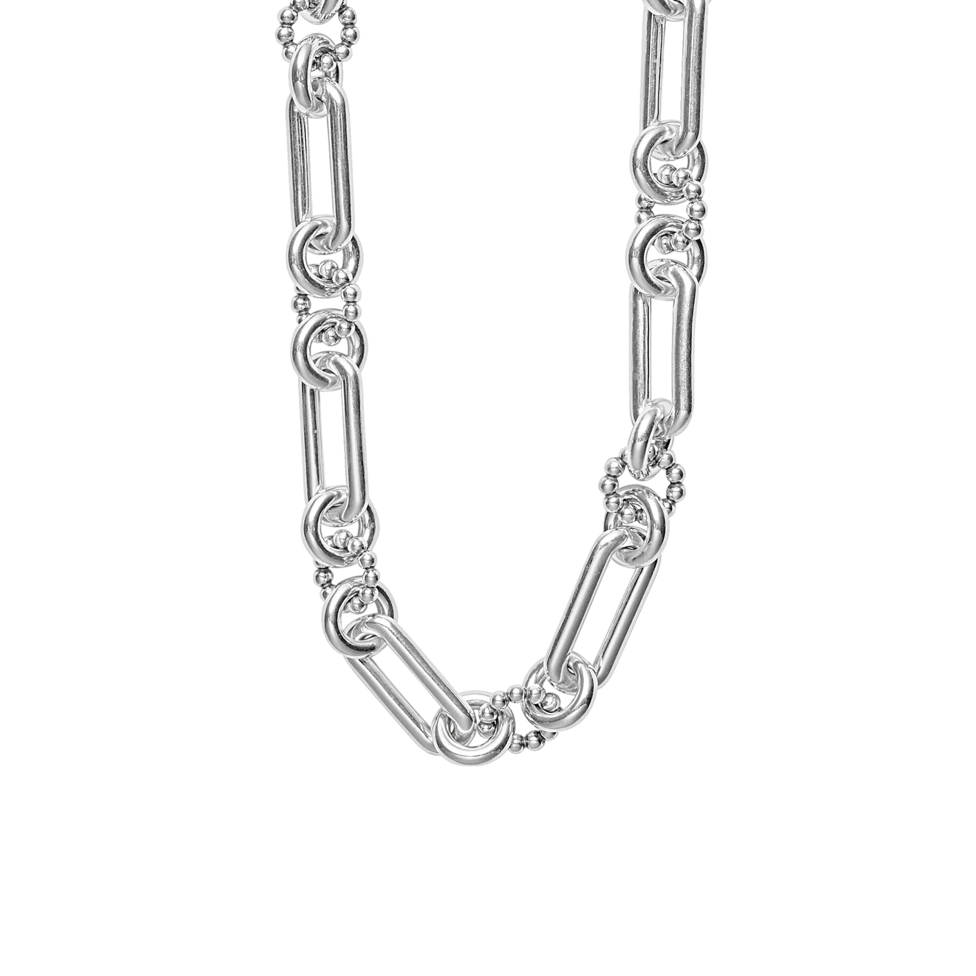 LAGOS Signature Caviar Silver Link Necklace, 18