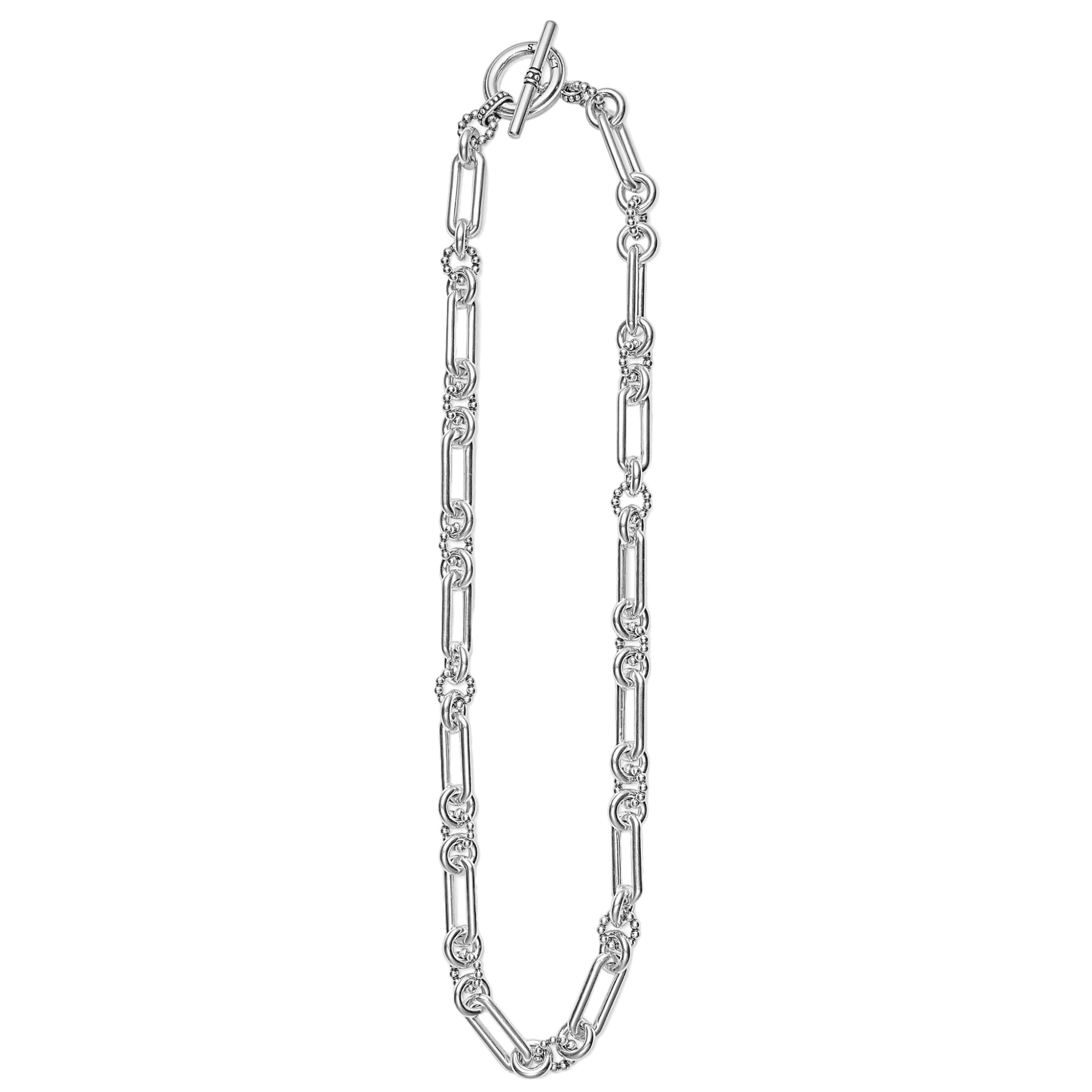 LAGOS Signature Caviar Silver Link Necklace, 18