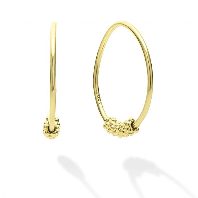 LAGOS Signature Caviar Superfine Thin Hoop Earrings 14 mm 01