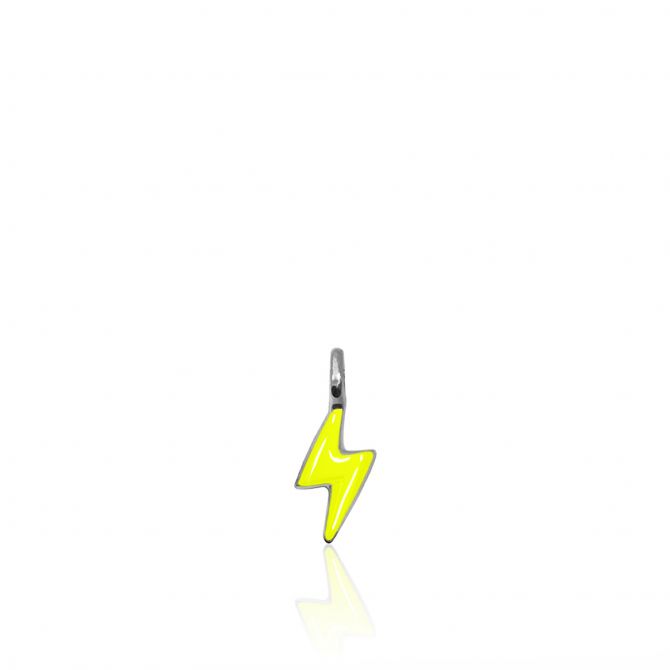 Alex Woo Mini Additions Lightning Bolt Charm in Yellow Enamel & Sterling Silver