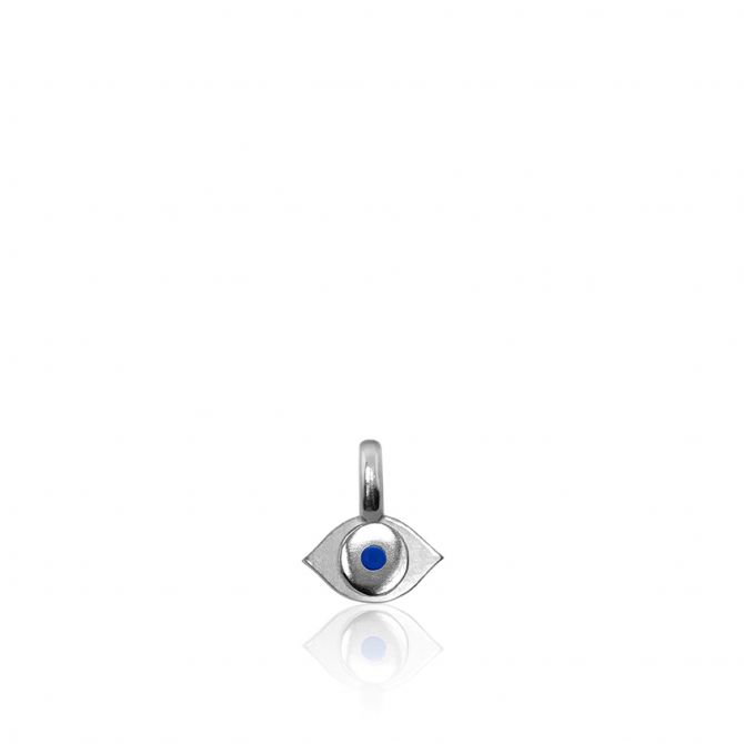Alex Woo Mini Additions Evil Eye Charm in Blue Enamel & Sterling Silver