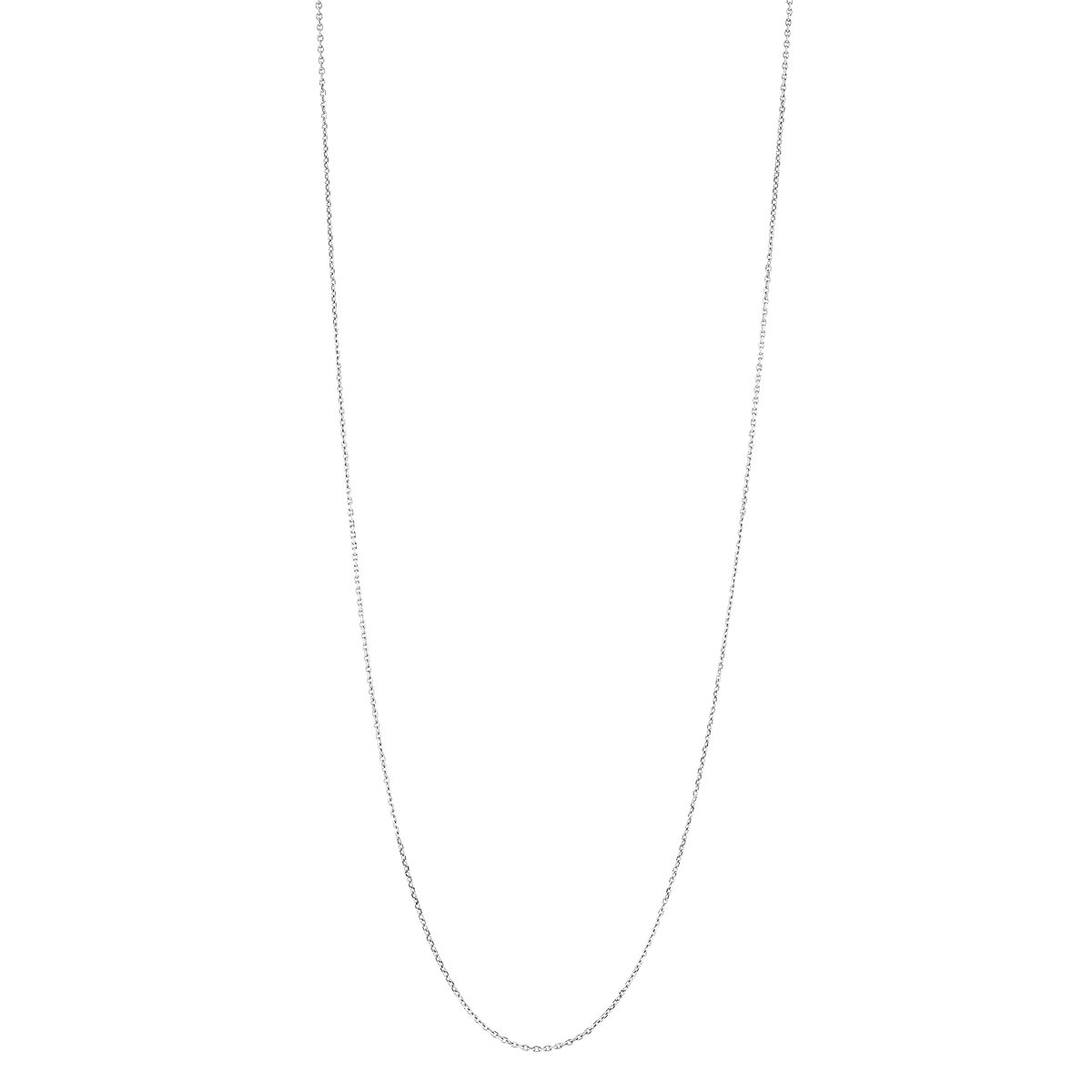 White Gold 0.8 mm Cable Chain, 18