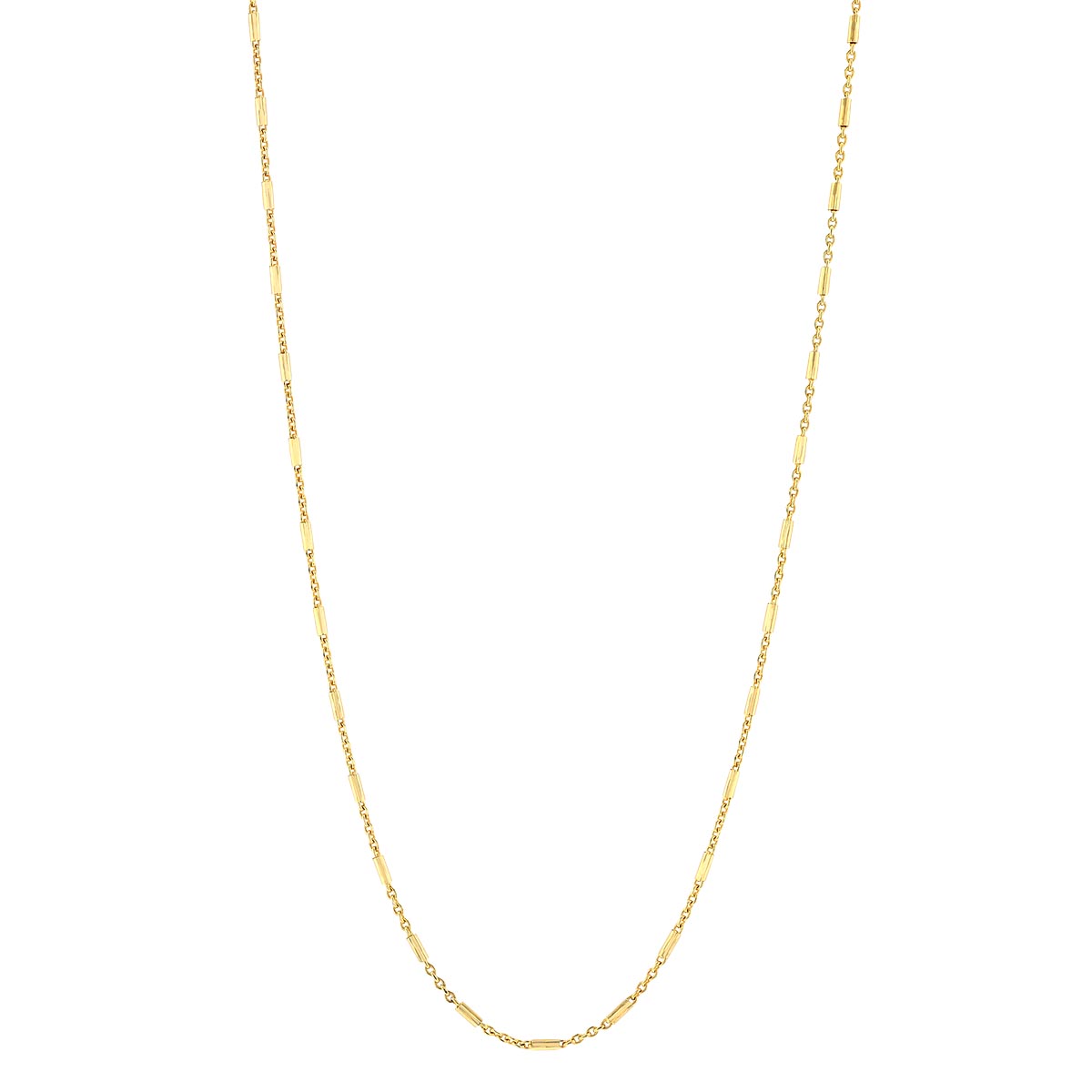 Yellow Gold Alternating Cable & Barrel Link Chain, 16